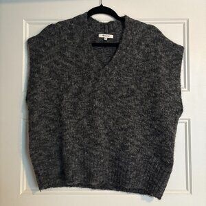 Madewell Cropped Sweater Vest in Heather Steel